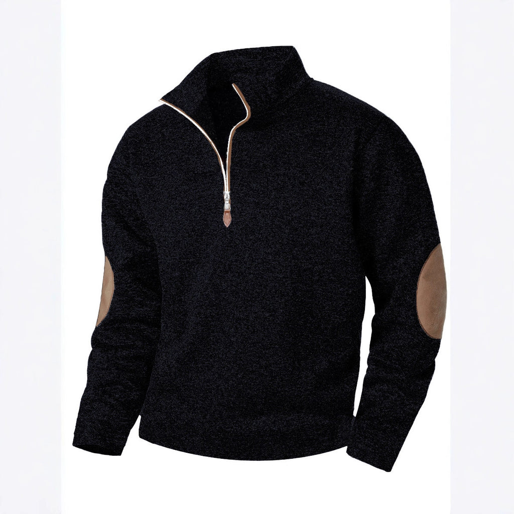 Men's Casual Jacquard Cardigan Sweater With Jointed Panels