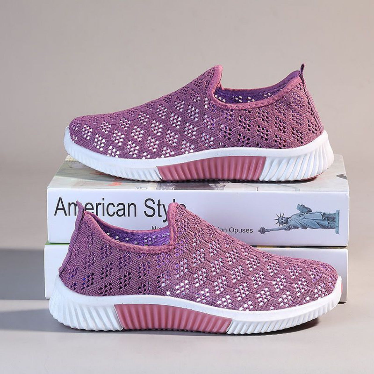 Womens Lightweight Mesh Shoes Breathable Flat Casual Footwear