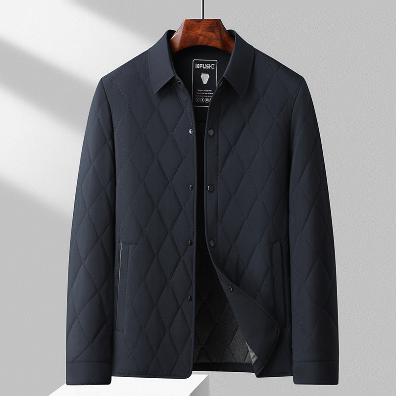 Mulberry Silk Thermal Casual Cotton-padded Jacket For Middle-aged And Elderly Men