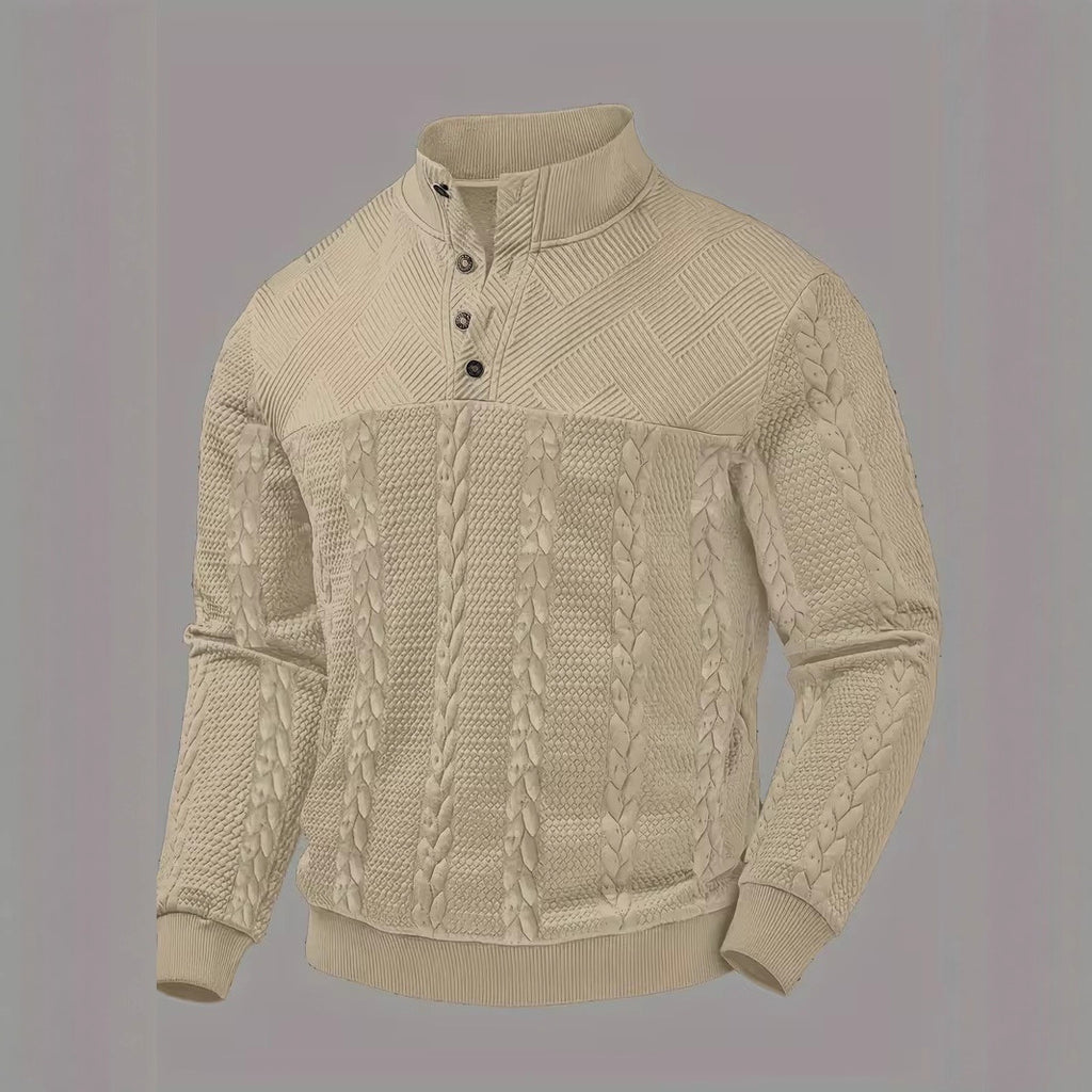 Retro Casual Stand-up Collar Four-button Pullover Hoodie