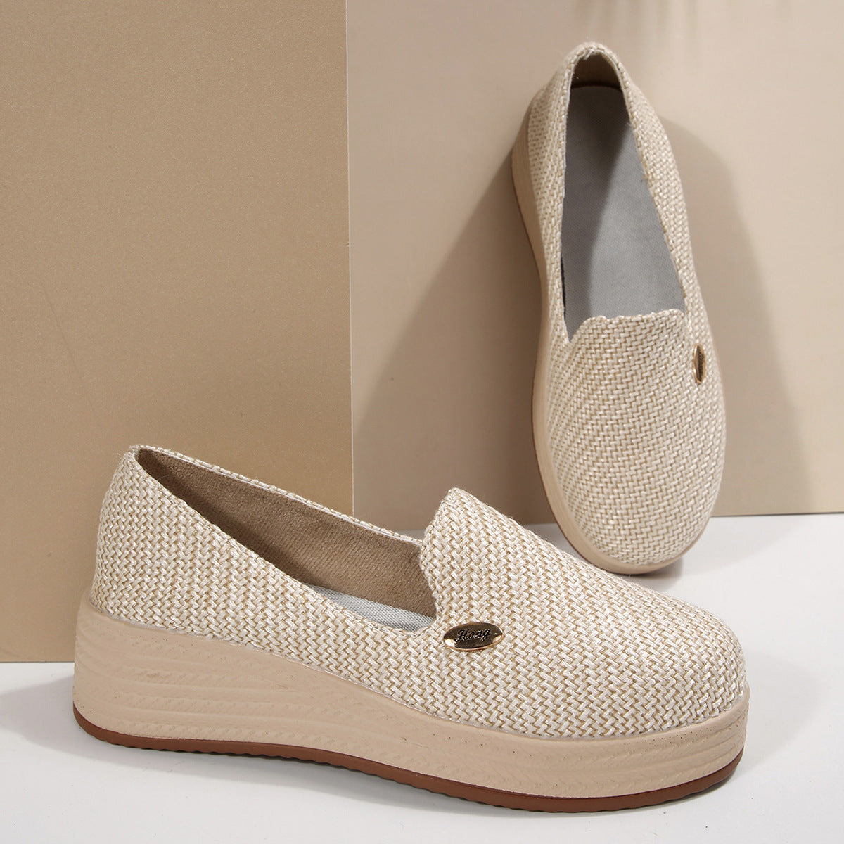 Women's Canvas Thick-soled Wedge Shoes