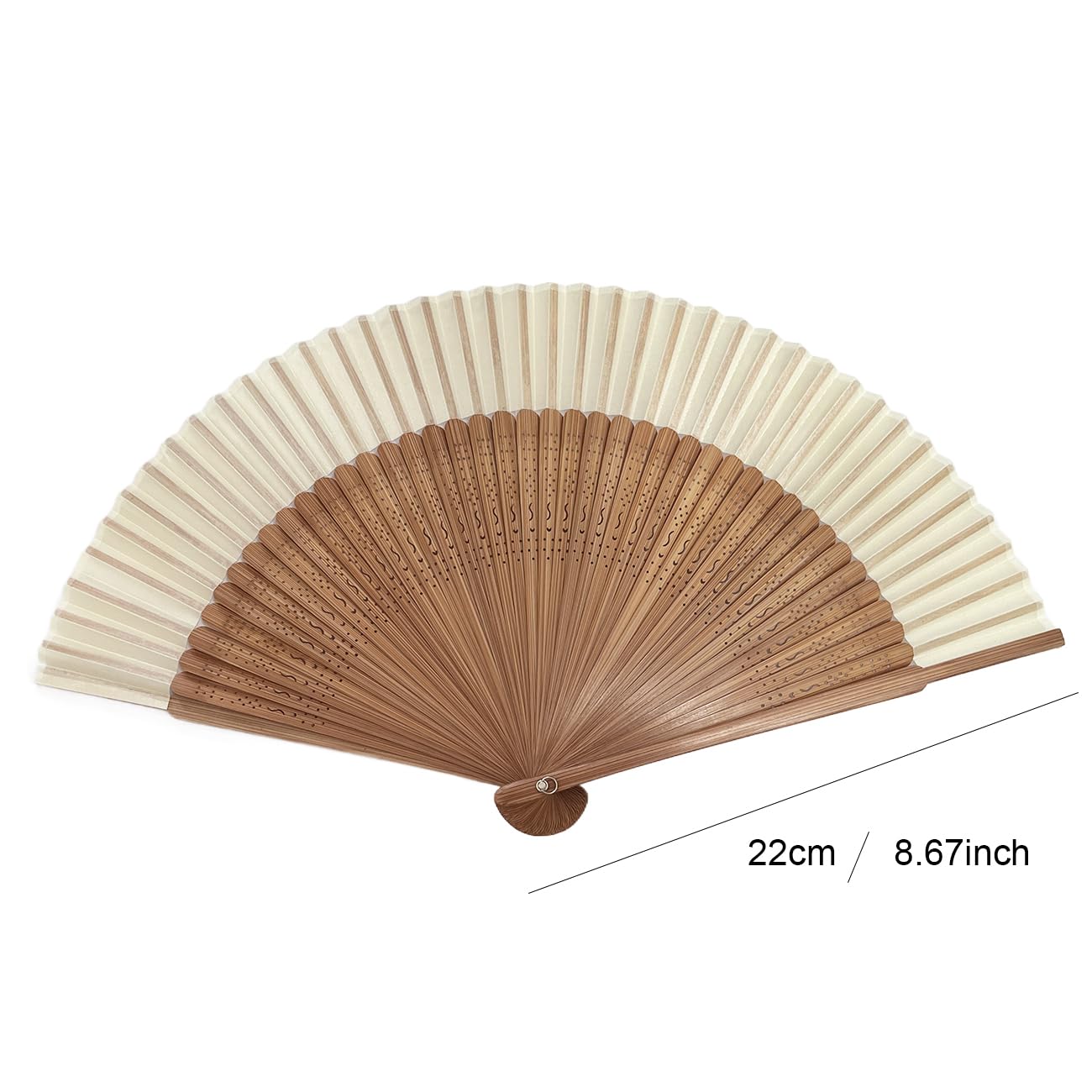 Hand Held Fan For Women Japanese Vintage Bamboo Silk Elegant For Dance Music Festival Wedding Church Decoration Party White