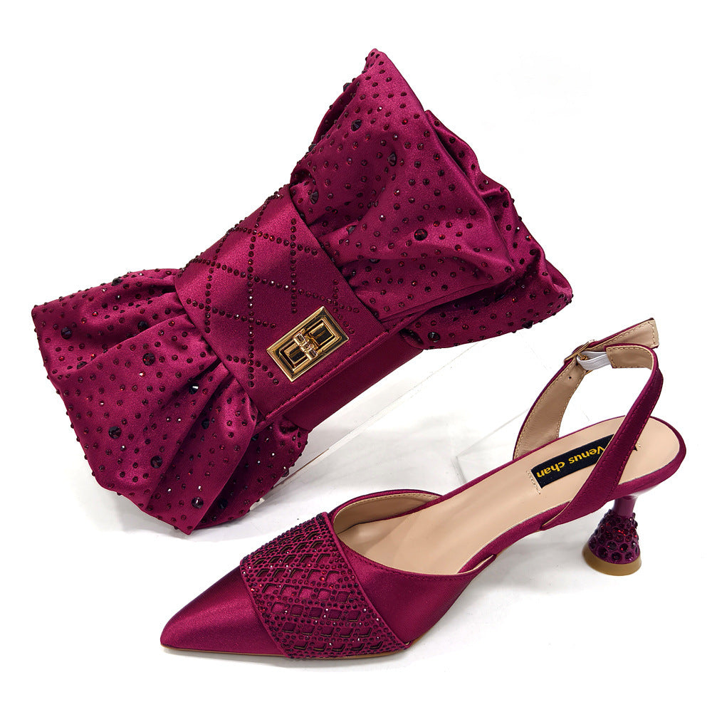 Women's Shoe And Bag Set Minimalist Pointed-toe