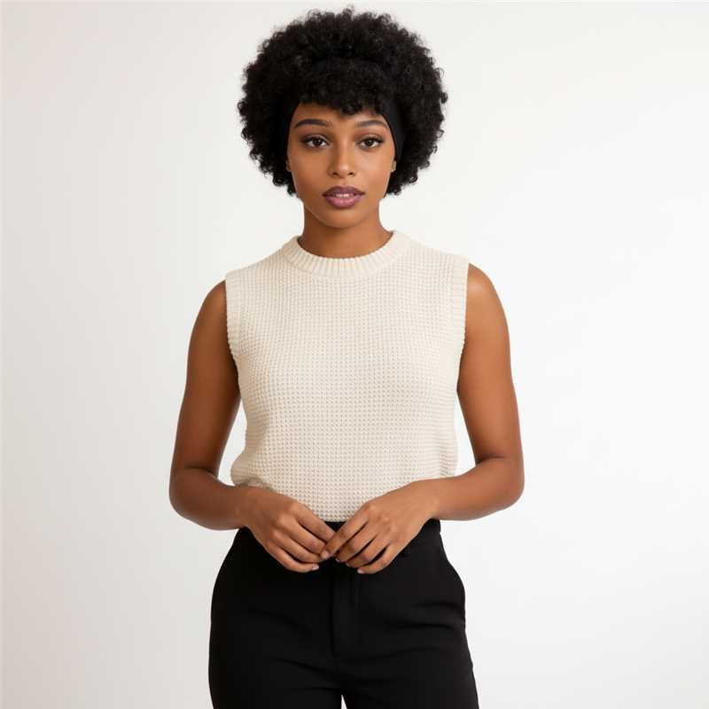 Natural Black Short Afro Kinky Curly Wig WithAttachedHeadbands Glueless Synthetic Wear And Go ForBlackWomen Fluffy Bouncy Afro Wigs