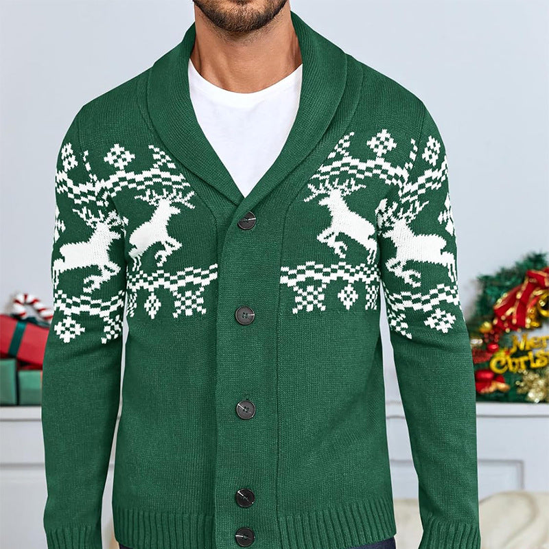 Mens Casual Knitted Cardigan Sweater Top