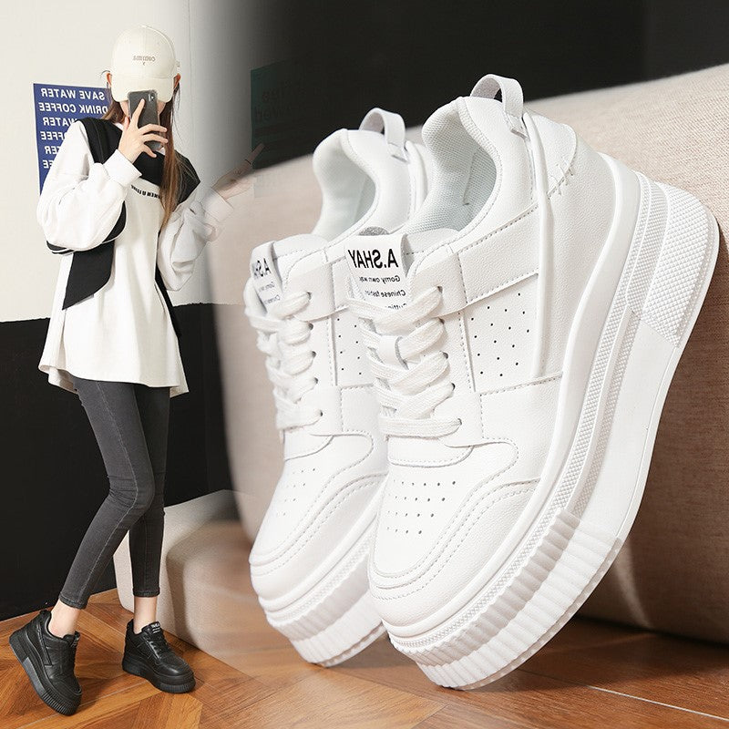 Chunky-soled Casual Shoes For Short Women That Add Height