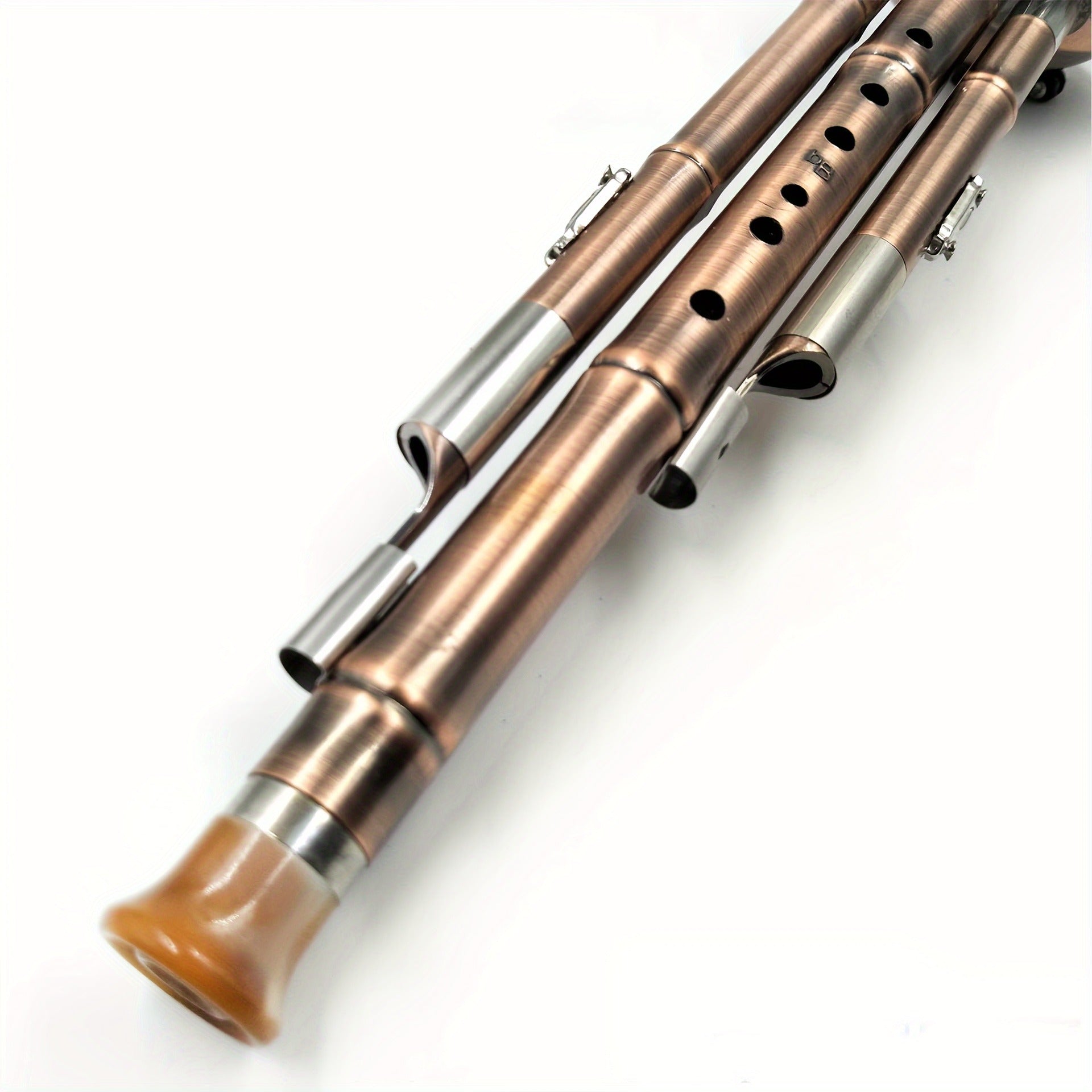 Chinese Traditional Gourd Flute - Durable Copper Plated Metal, Comes With Portable Gift Box And Chinese Knot, Suitable For Music Enthusiasts, C Bb Tone, Perfect For Gift Giving
