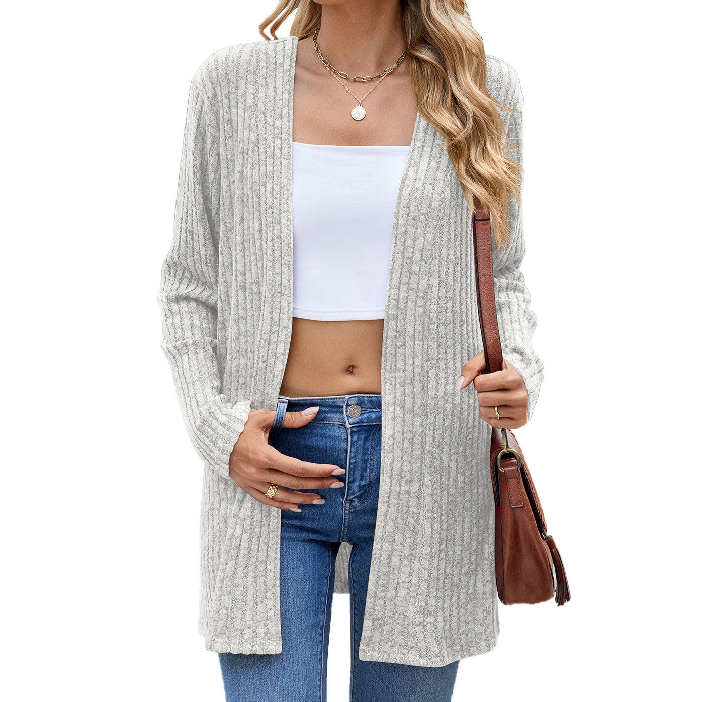 Long Sleeve Loose Sunken Stripe Sanding Underwear Sweater
