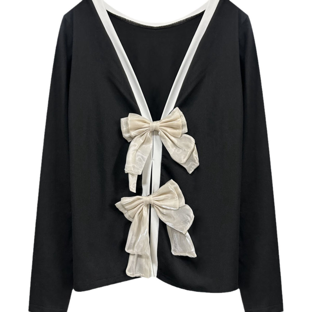 Women's Trendy Round Neck Two-Piece Illusionknit T-Shirt Full Sleeve Base Layer Top Crew Neck Design