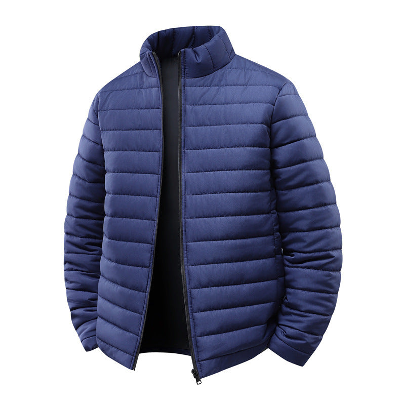 Unisex Winter Cotton-padded Coat With A Stand-up Collar Windproof And Extra-lined For Warmth