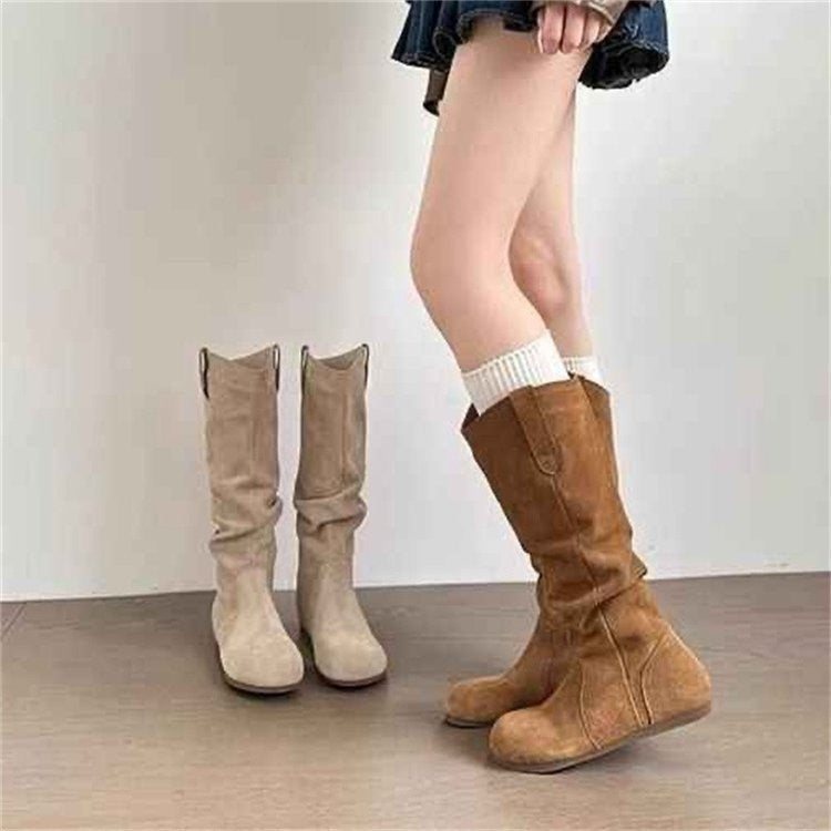 Creeper Knight Flat-Heel Cowboy Boots