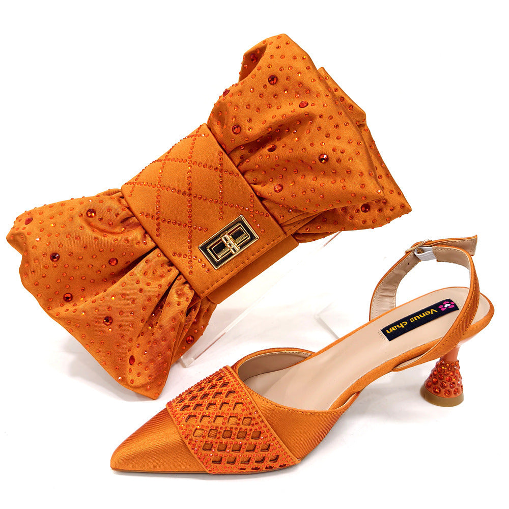 Women's Shoe And Bag Set Minimalist Pointed-toe