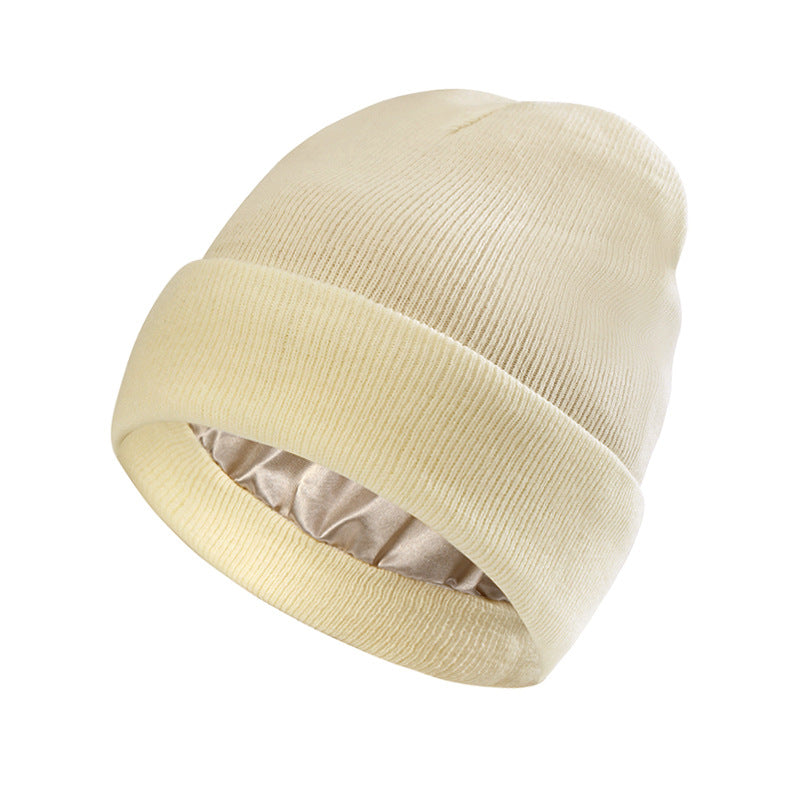Women's Protective Hairstyle Warm Knitted Colored Hat Wool Hat Fashion Warm Knitted Wool Hat