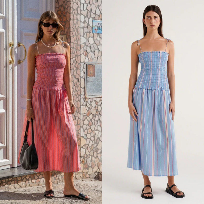 Women's Casual Sleeveless Printed Long Sling Dress