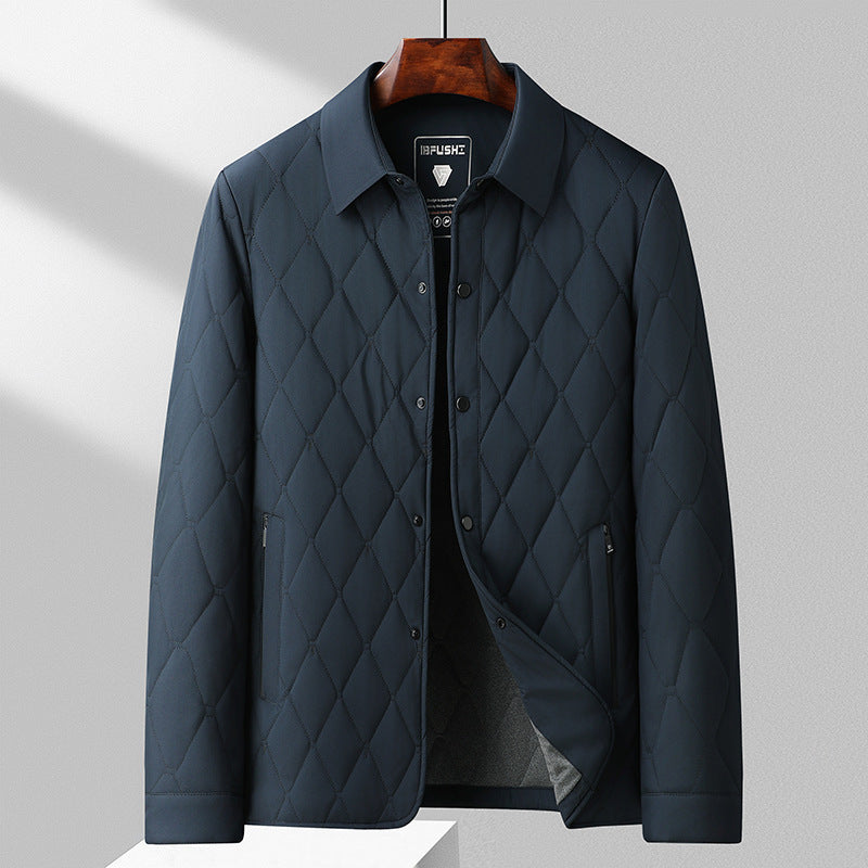 Mulberry Silk Thermal Casual Cotton-padded Jacket For Middle-aged And Elderly Men