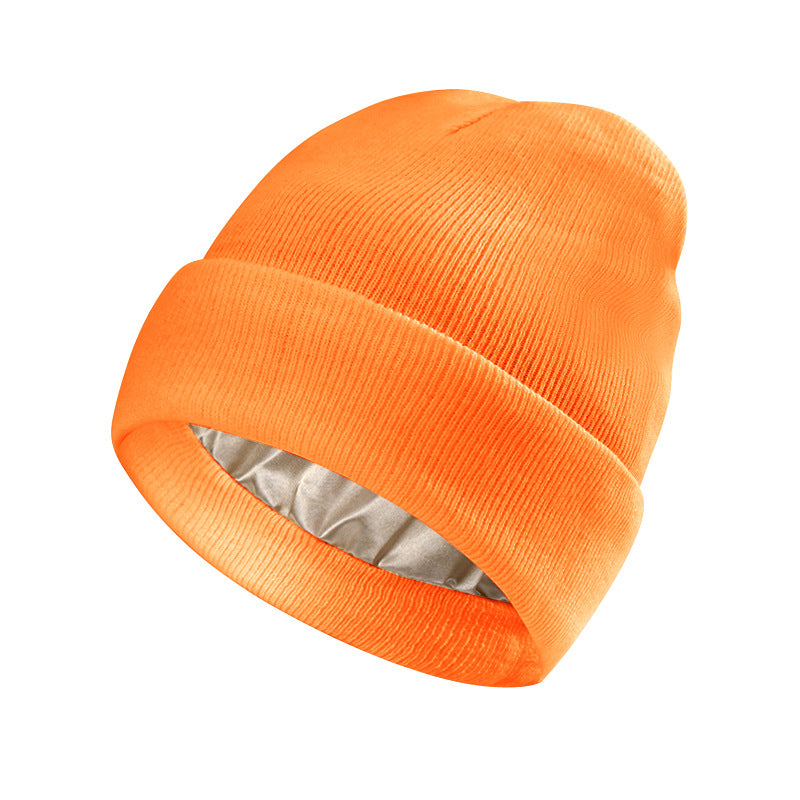 Women's Protective Hairstyle Warm Knitted Colored Hat Wool Hat Fashion Warm Knitted Wool Hat