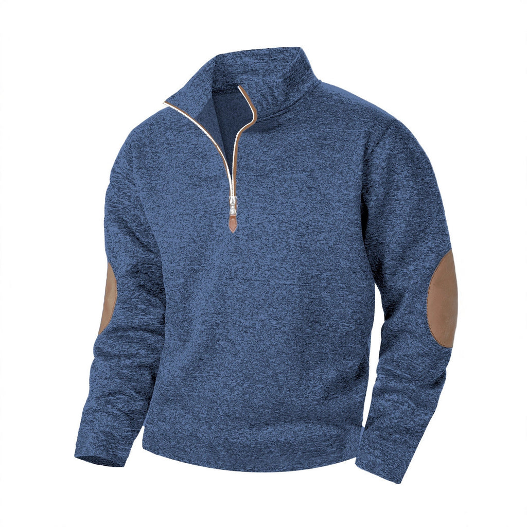Men's Casual Jacquard Cardigan Sweater With Jointed Panels
