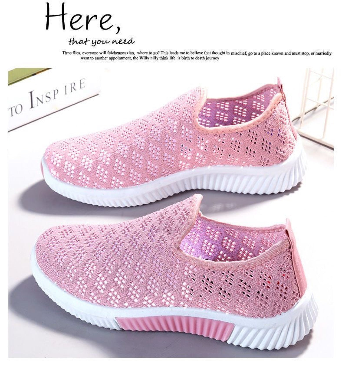 Womens Lightweight Mesh Shoes Breathable Flat Casual Footwear