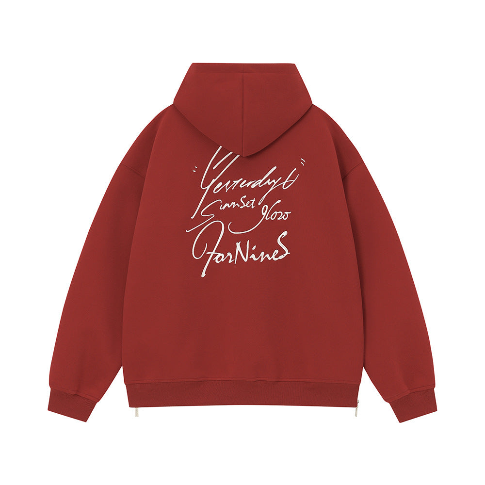 Zip-up High-street Hoodie Trendy Unisex Brand Hooded Cardigan Couples Wear