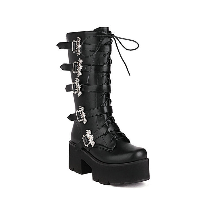 Women's Chunky-heeled Platform Thigh-high Boots