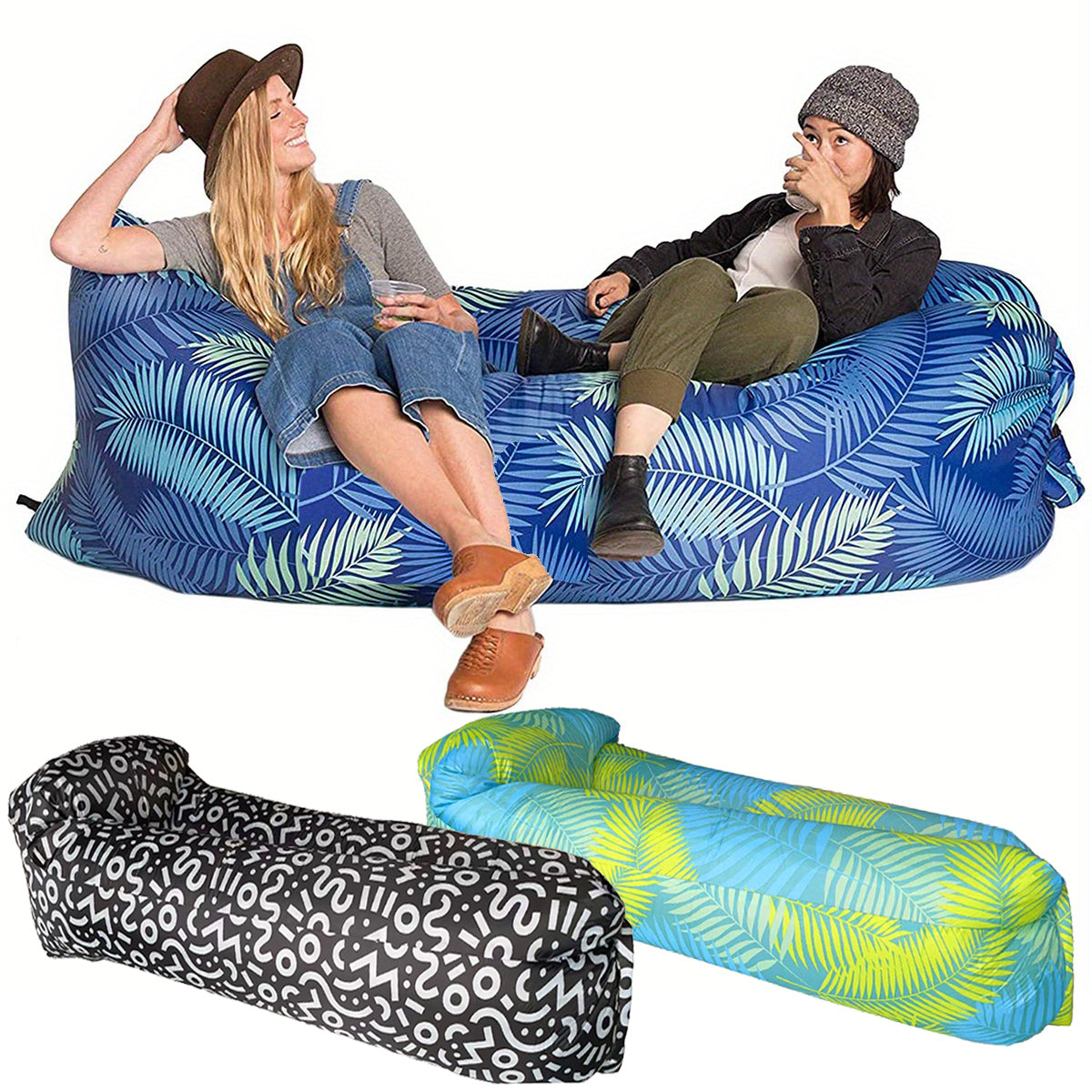 Portable Inflatable Sofa Camping Sleeping Pad Mattress Outdoor Air Cushion Beach Mat Folding Bed Waterproof For Travel Hiking