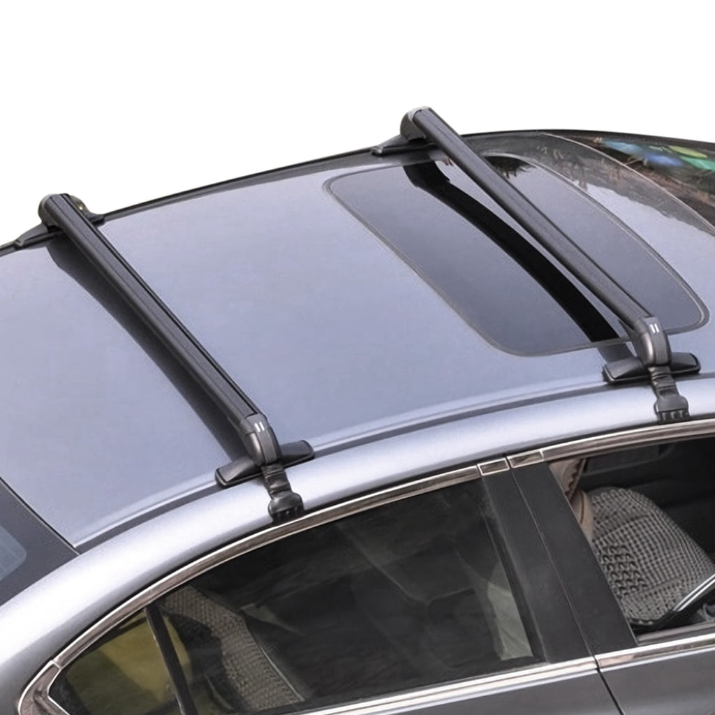 2PCS Universal 110cm 43-inch Car Roof Rack Cross Bar With Anti-Theft Lock Adjustable Window Frame For Bike Kayak Cargo Luggage