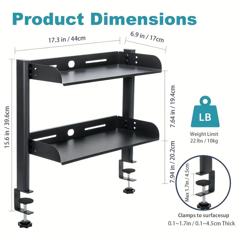 Black Double-layer Desktop Storage Rack
