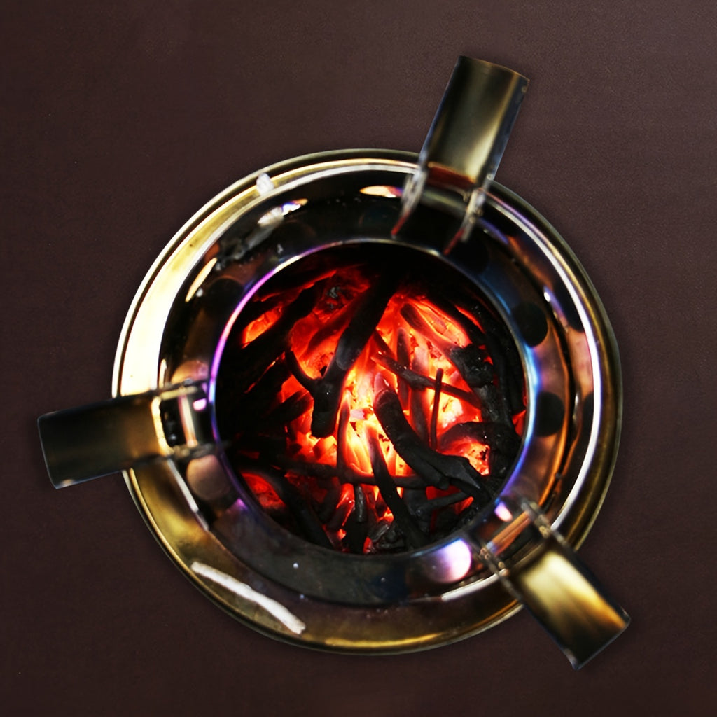 Don't Miss It.The Portable Round Stainless Steel Charcoal Stove Allows You To Easily Create A Mobile Charcoal Fire Feast.
