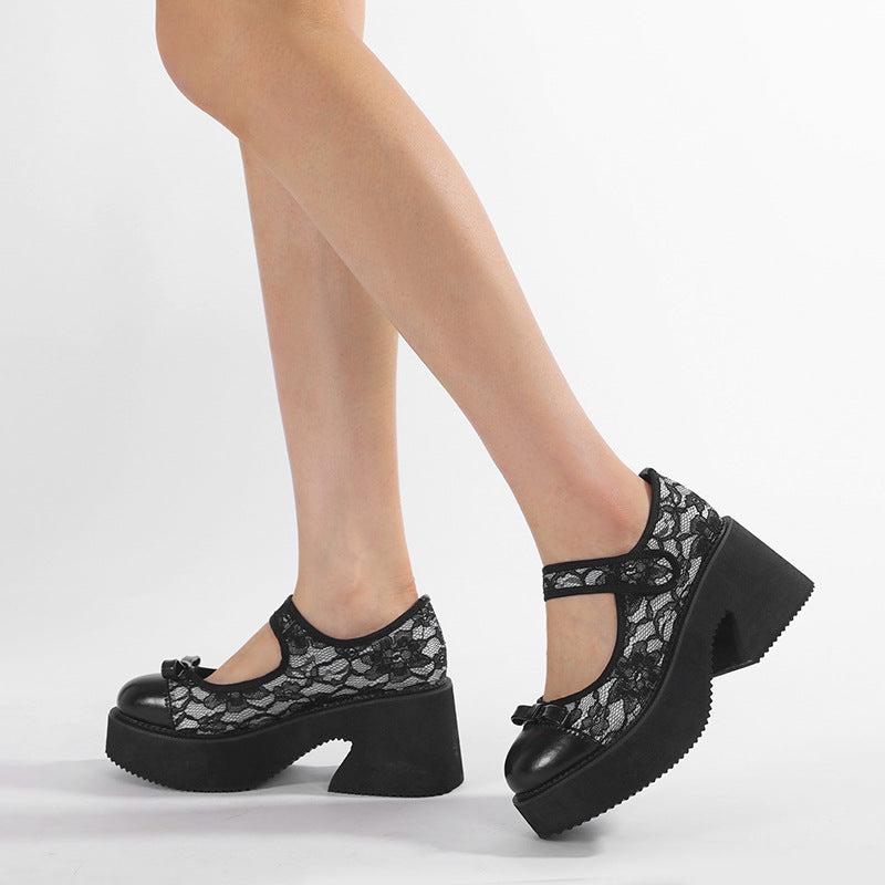 Waterproof-platform High-heeled Mary Jane Women's Shoes