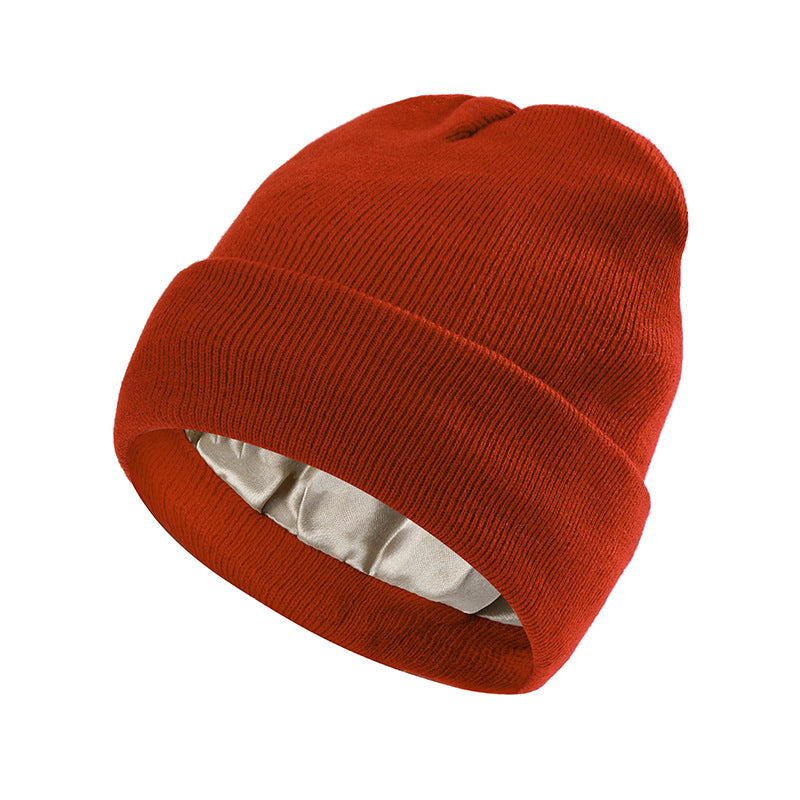 Women's Protective Hairstyle Warm Knitted Colored Hat Wool Hat Fashion Warm Knitted Wool Hat