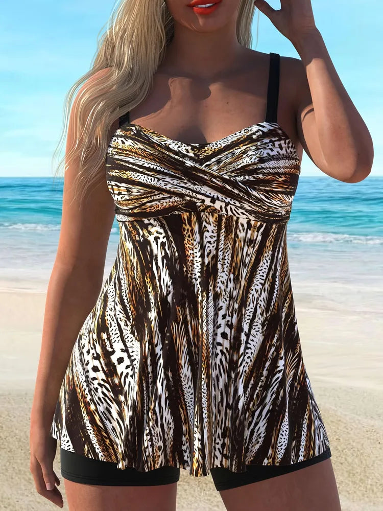 Women's Two-piece Casual Large Size Tankini Swimsuit