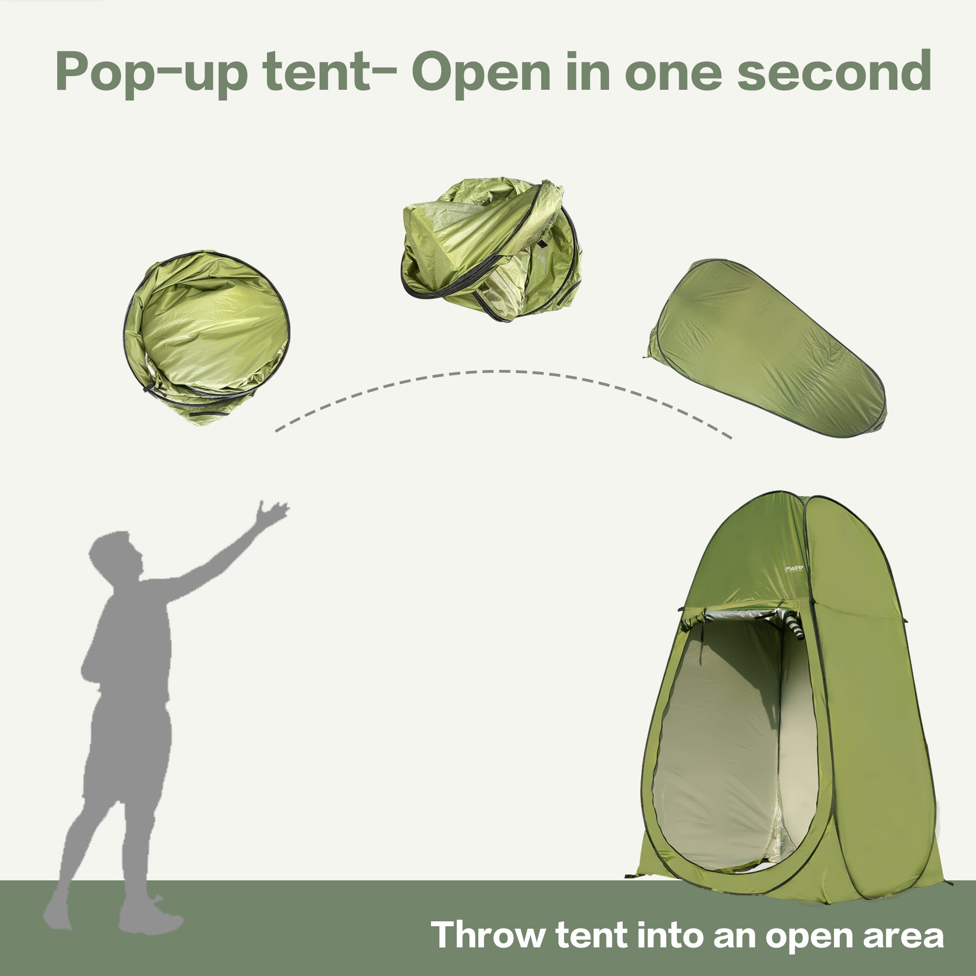Camping Shower Tent 7FT Instant Level Up Privacy Tents, Portable Toilet Tent Outdoor Dressing Room, Foldable Camp Sun Shelter For Beach Fishing