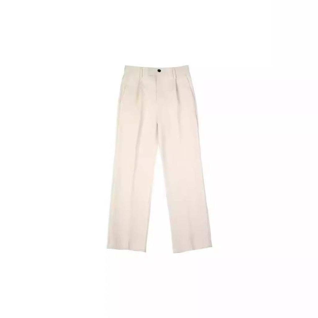 Black Straight-leg Draping Cropped Loose-fit Pants