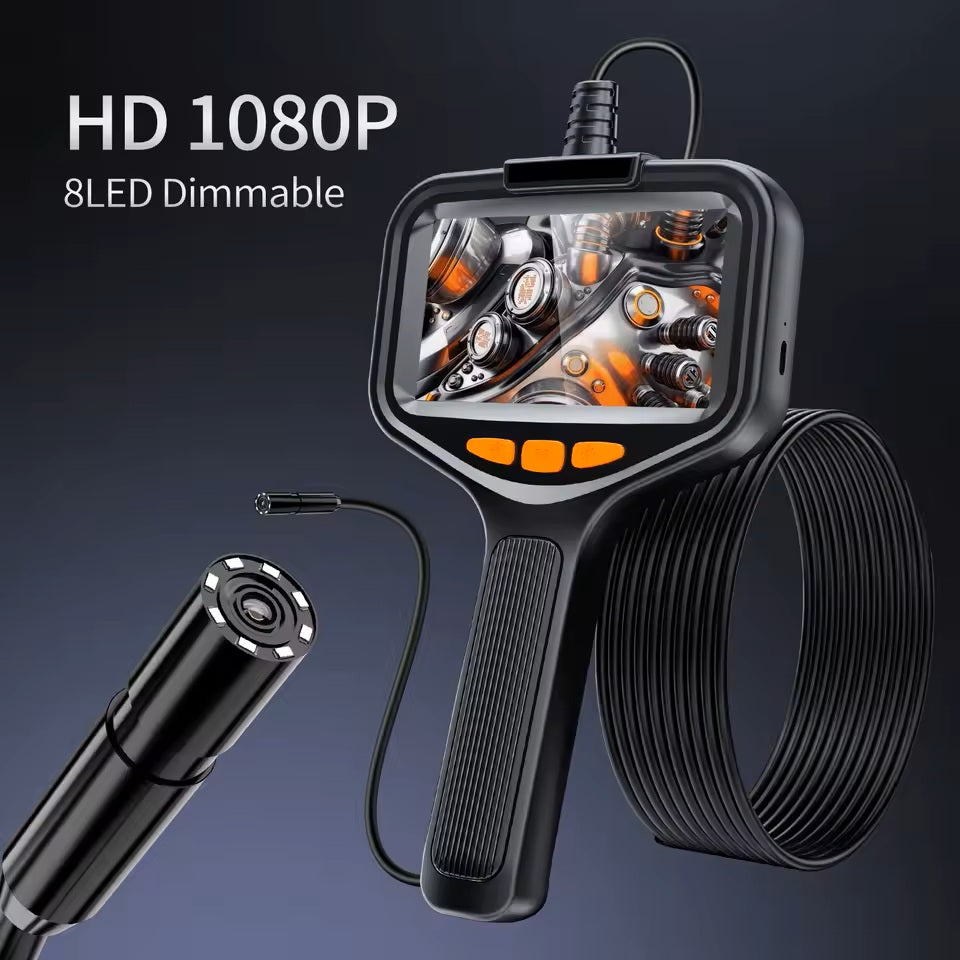 Borescope With Light, Industrial Endoscope Inspection Camera  With Light - 2,5,10m Snake Camera For Automotive, Aircraft, And Pipe Inspection - Portable Boroscope With Led Lighting For Clear Visual In