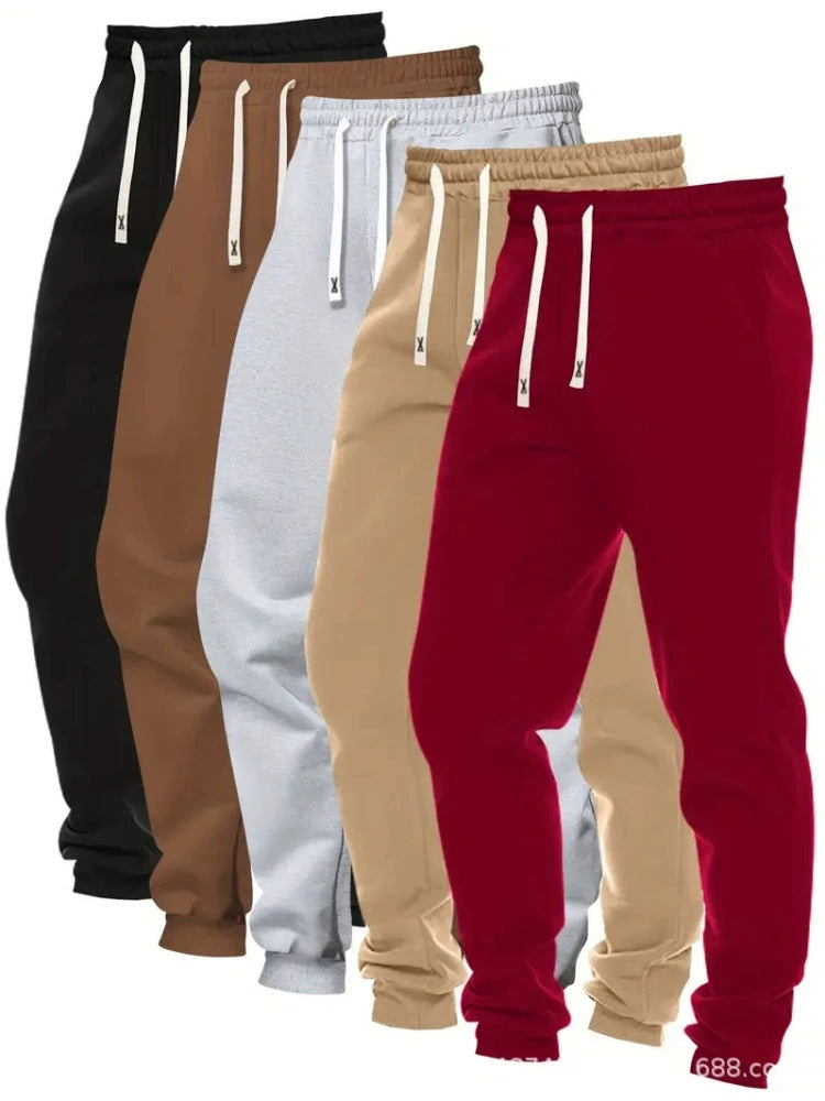 Men's Solid-Colored Jogger Pants Pack Of Five