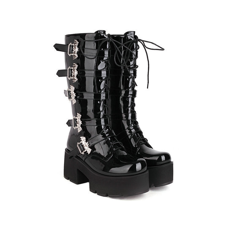Women's Chunky-heeled Platform Thigh-high Boots