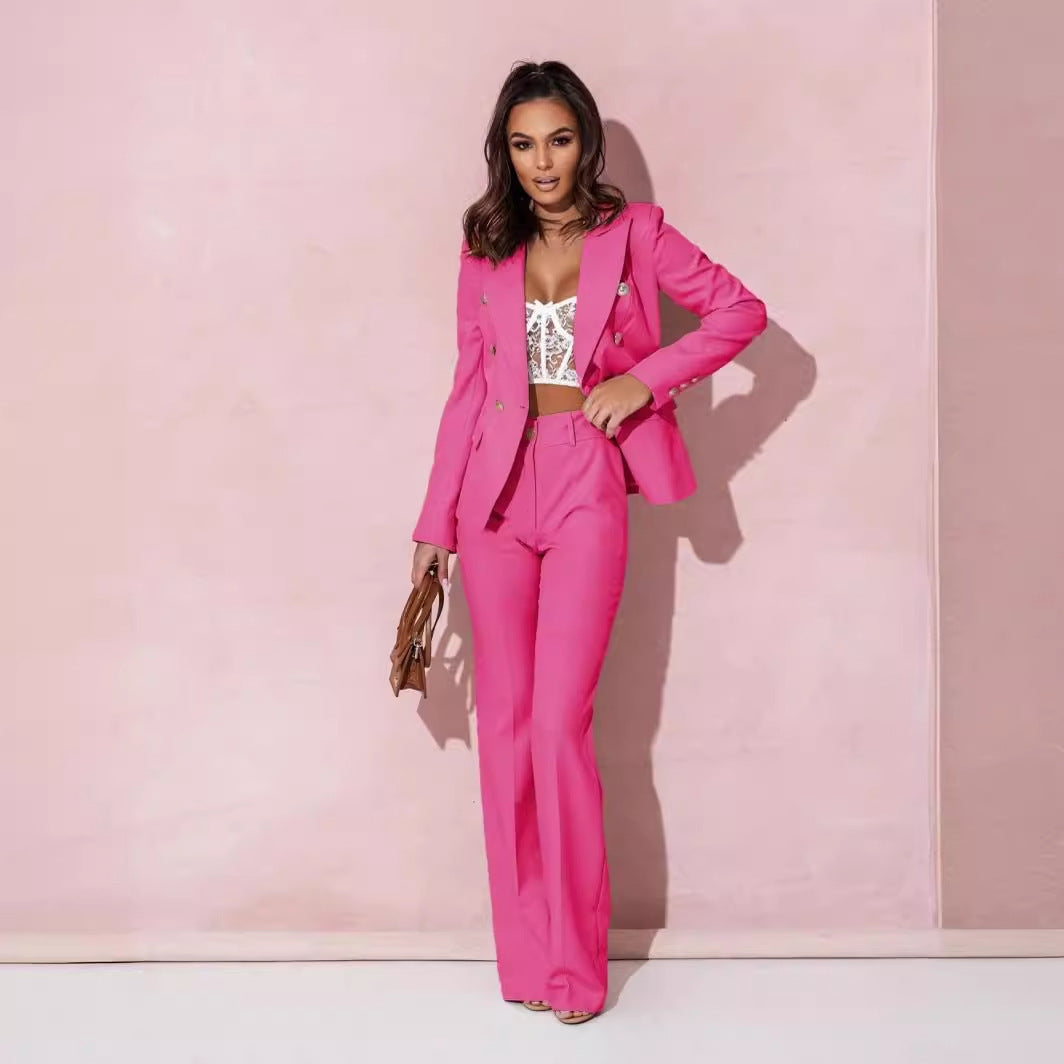 New High Waist Solid Color Suit