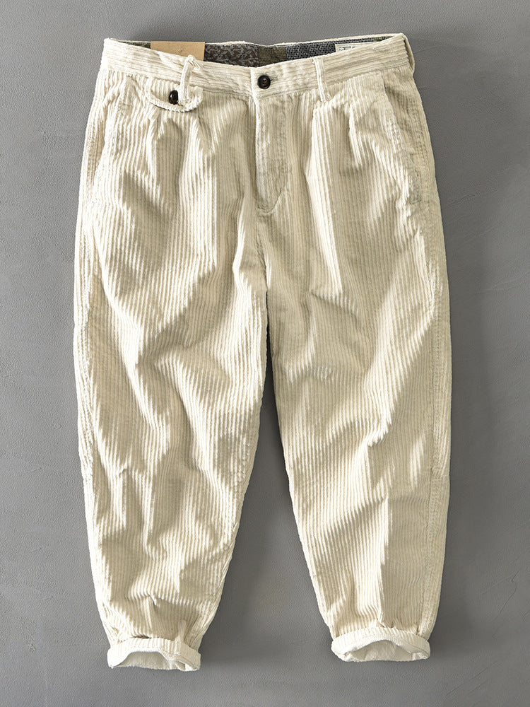 Retro Corduroy Loose-fit Trendy Workwear Casual Pants