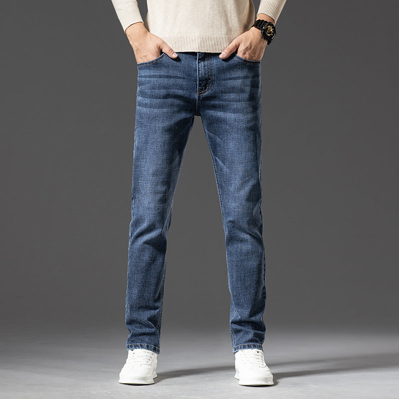 Affordable Luxury Denim Jeans For Men SpringAutumn  New Arrival High-End Stretch Business Style