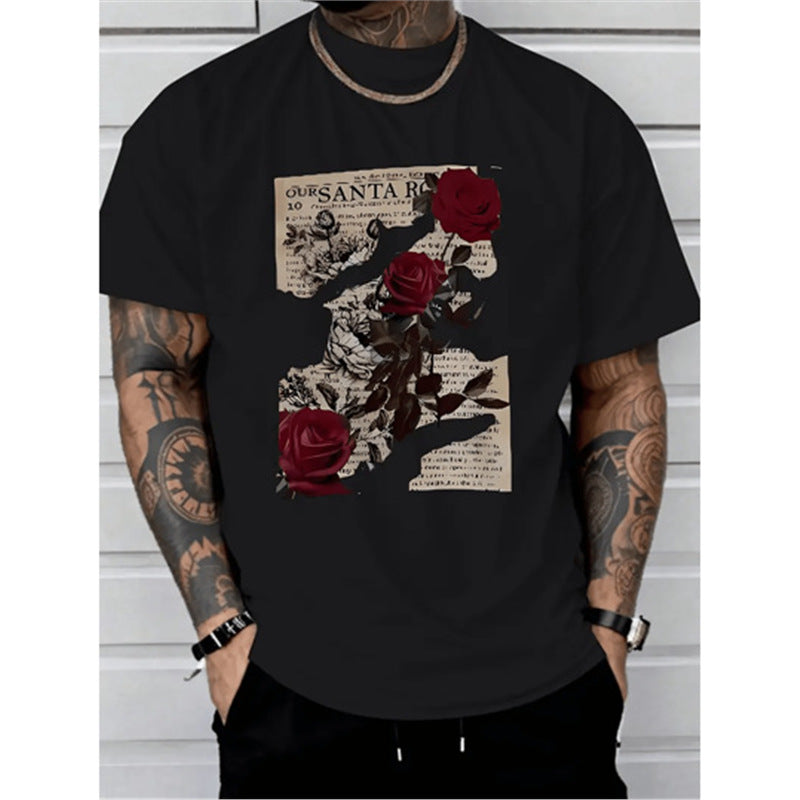 Cotton T-shirt Men's Summer Round Neck Short-sleeve