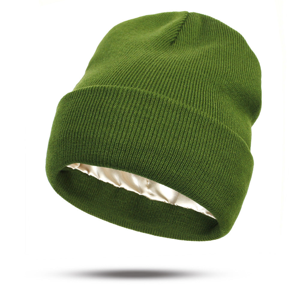 Women's Protective Hairstyle Warm Knitted Colored Hat Wool Hat Fashion Warm Knitted Wool Hat