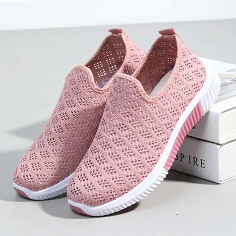 Womens Lightweight Mesh Shoes Breathable Flat Casual Footwear