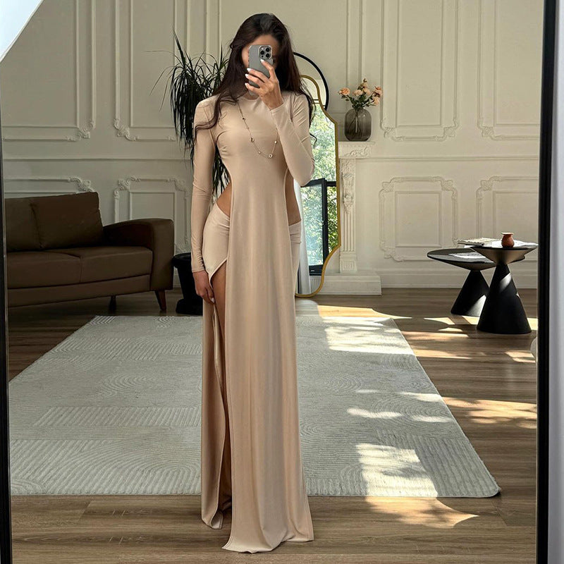 Womens Long-sleeve Top And Skirt Set