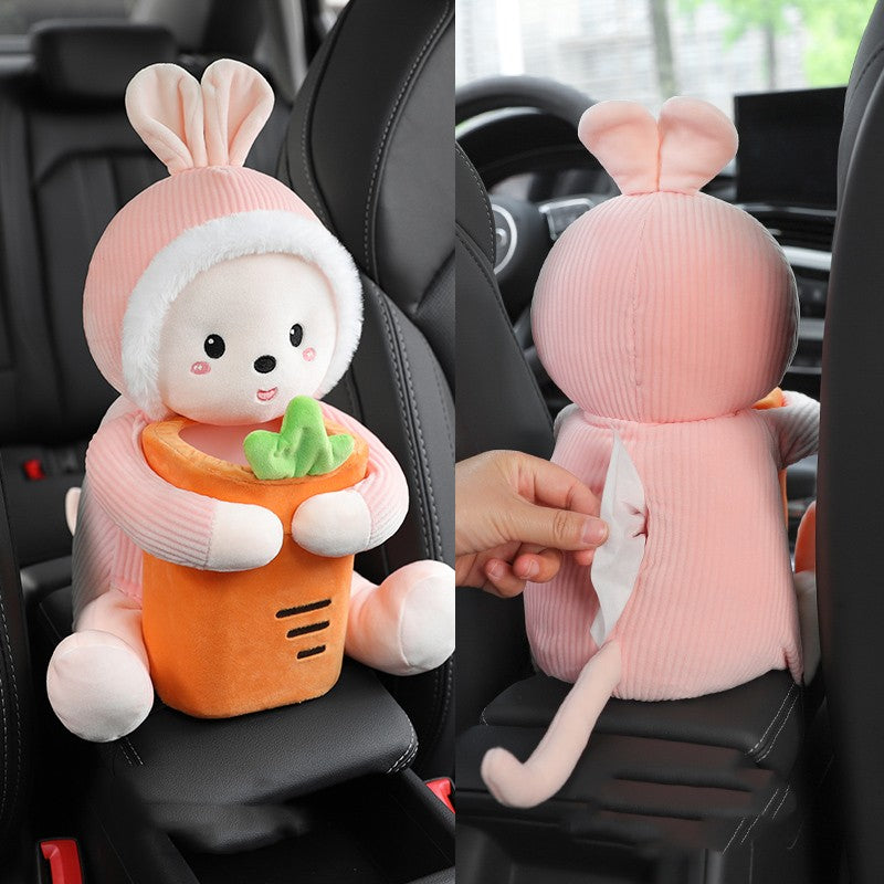 Creative Car Tissue Box Trash Can Two-in-one Cute Armrest Box Pumping Paper Box