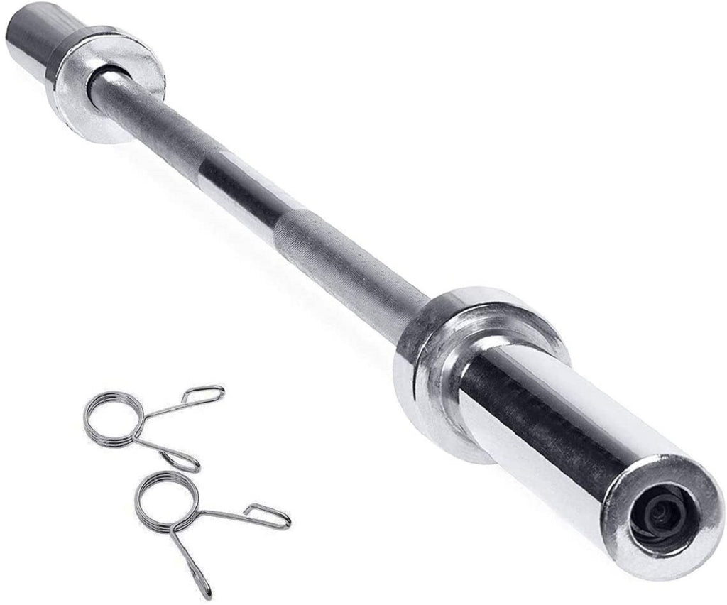 Barbell Rod Suitable For 2 'Olympic' Weight Plates, Home Fitness Weightlifting Bar, 4 Feet Solid Chrome Alloy Weight Rod, Fitness Training Curling Bar