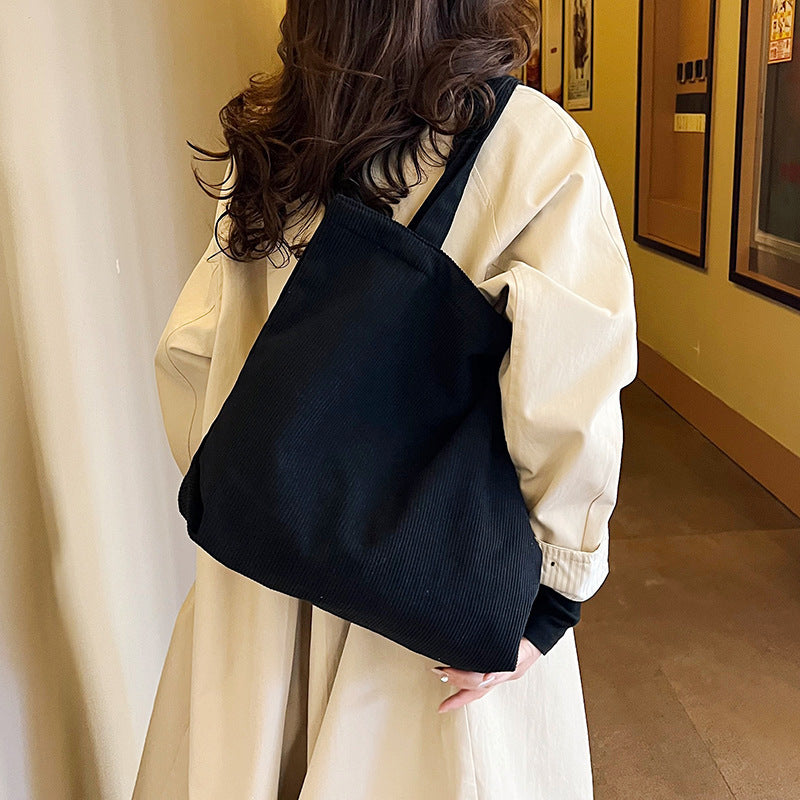 Large-Capacity Corduroy Tote Bag Simple And Stylish Shoulder