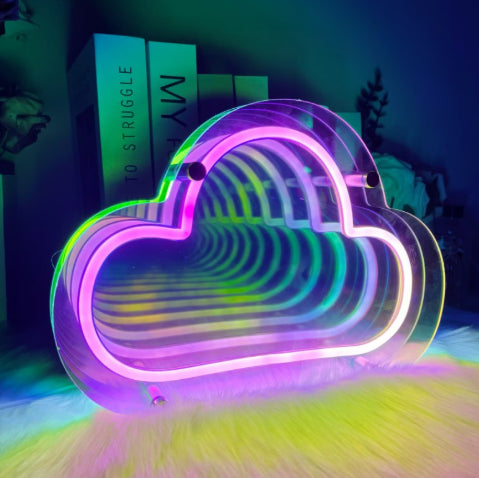 Colorful Multi-layer Mirror Atmosphere Night Light Usb Creative Neon Lamp