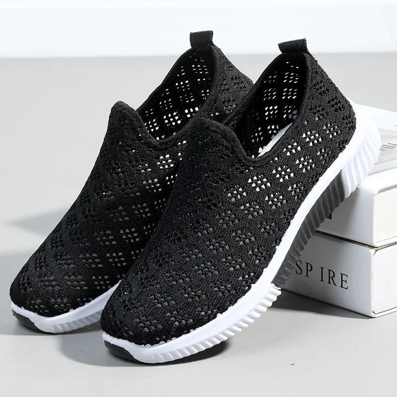 Womens Lightweight Mesh Shoes Breathable Flat Casual Footwear