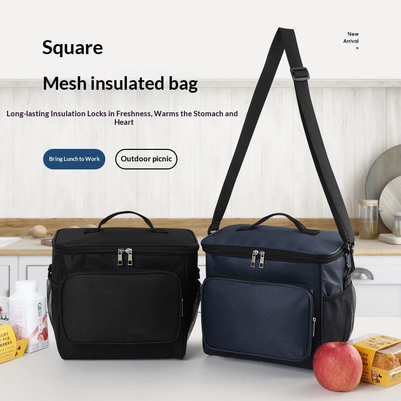 Square Insulated Lunch Bag With Aluminum Foil Lining For Extra Warmth And Durability Portable Lunch Tote
