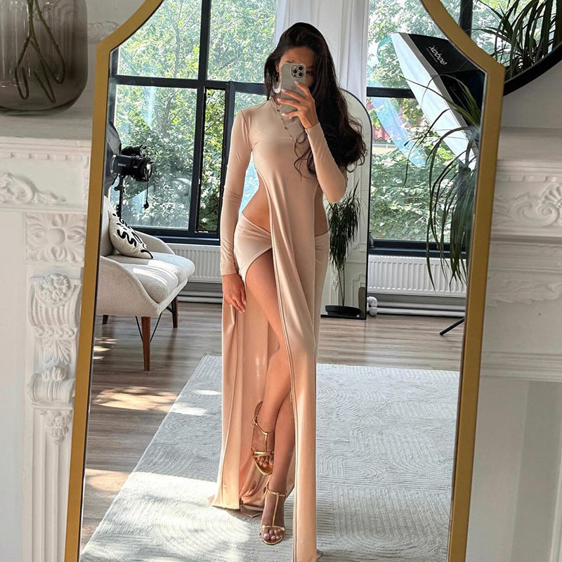 Womens Long-sleeve Top And Skirt Set